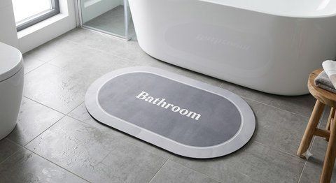 Килимок у ванну овальний з написом &laquo;Bathroom&raquo; 60*40 213 фото